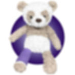 Thumbnail: 14" panda bear stuffed animal wearing a custom cast color and location by kikilishop.com