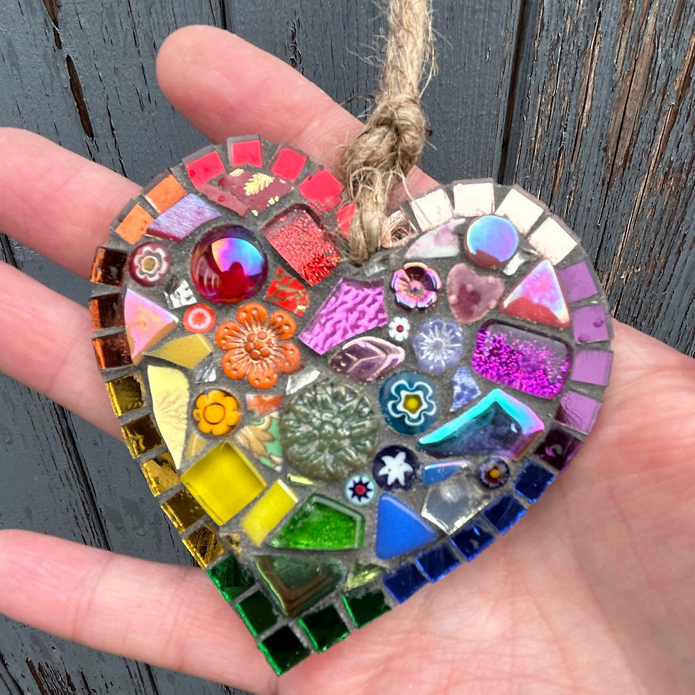 Thumbnail: Outdoor Mosaic: Rainbow Brights - Small Heart