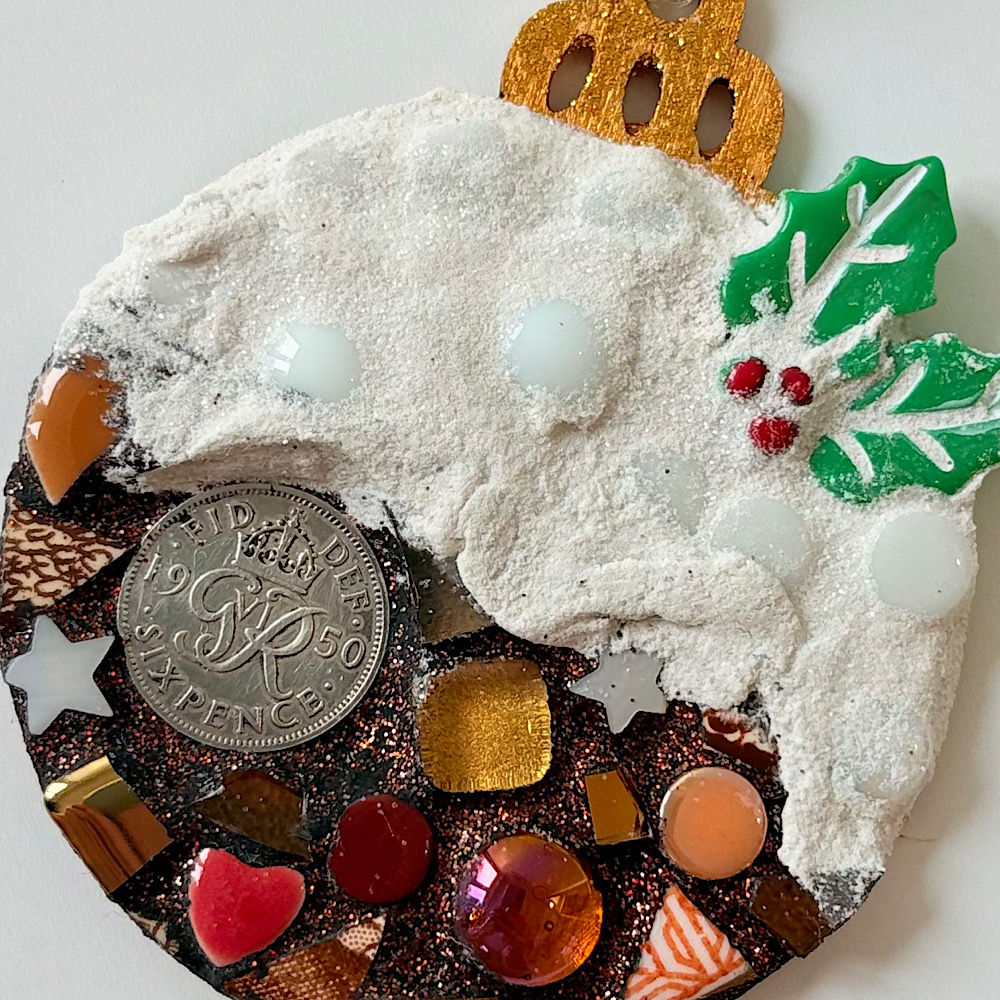 Indoor Mosaic: 1950 Lucky Sixpence Christmas Pudding