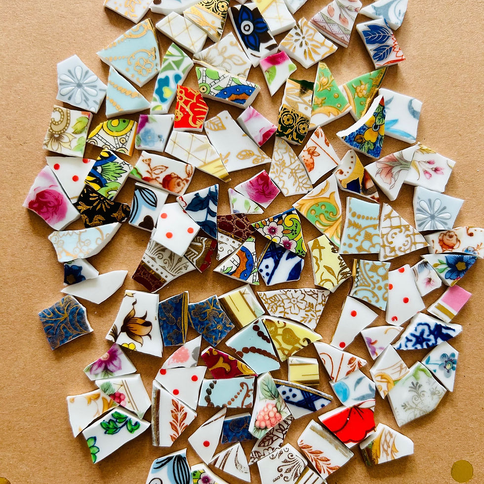 Thumbnail: Mosaic Supplies: Tiny China Pieces - Bundle of 100
