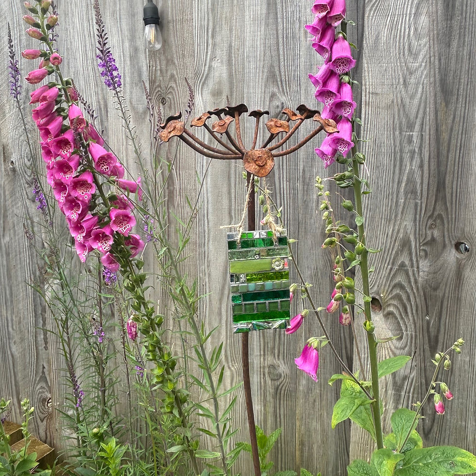 Thumbnail: Outdoor Mosaic: Slate colour block hanger - Green