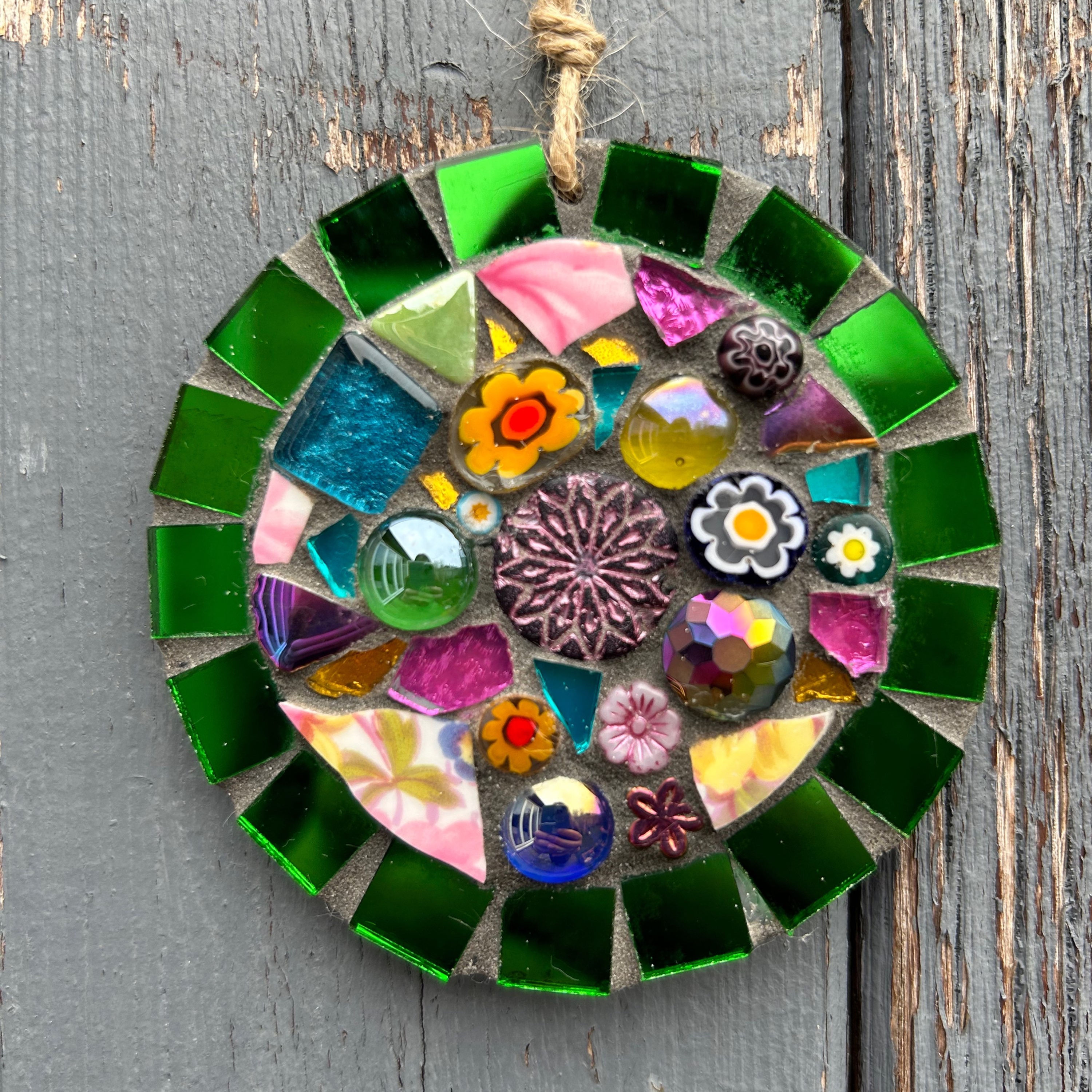 Outdoor Mosaic: Jewelled Garden Green