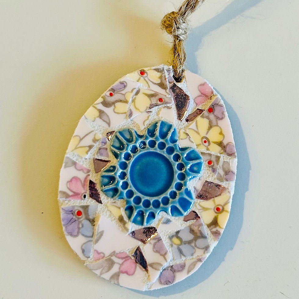 Indoor Mosaic: Mini Floral Easter Egg