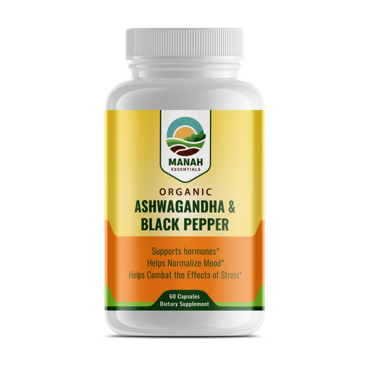 organic ashwagandha and black pepper
supports hormones
helps normalize mood
helps combat the effects of stress
60 capsules
dietary supplement