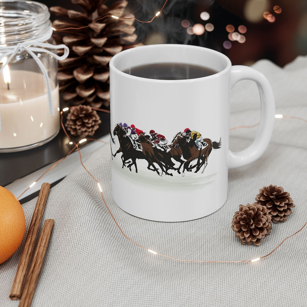 Thumbnail: Ceramic Mug 11oz,Horse racing competition,coffee cup