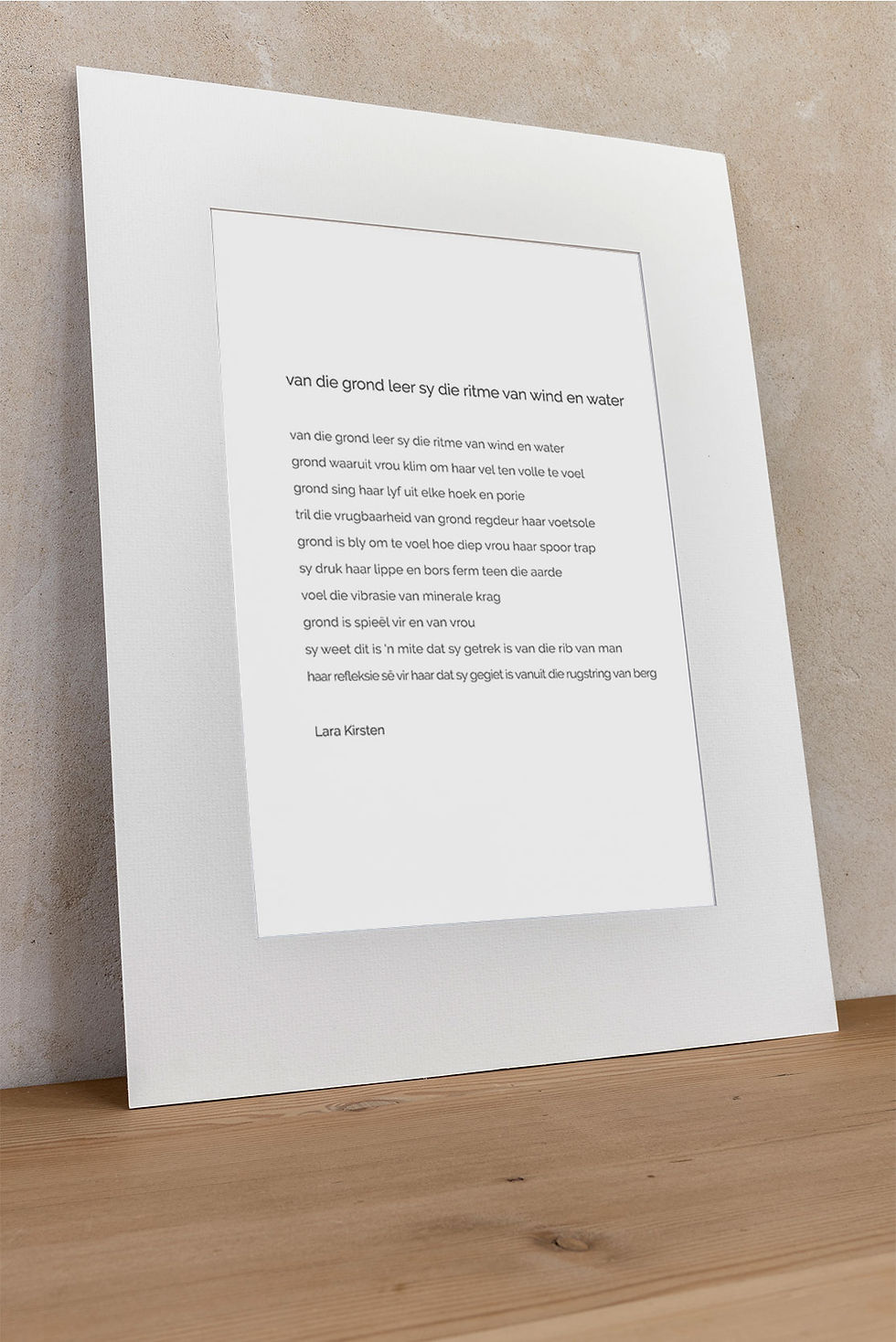 Thumbnail: Poem 'van die grond leer sy die ritme van wind en water'