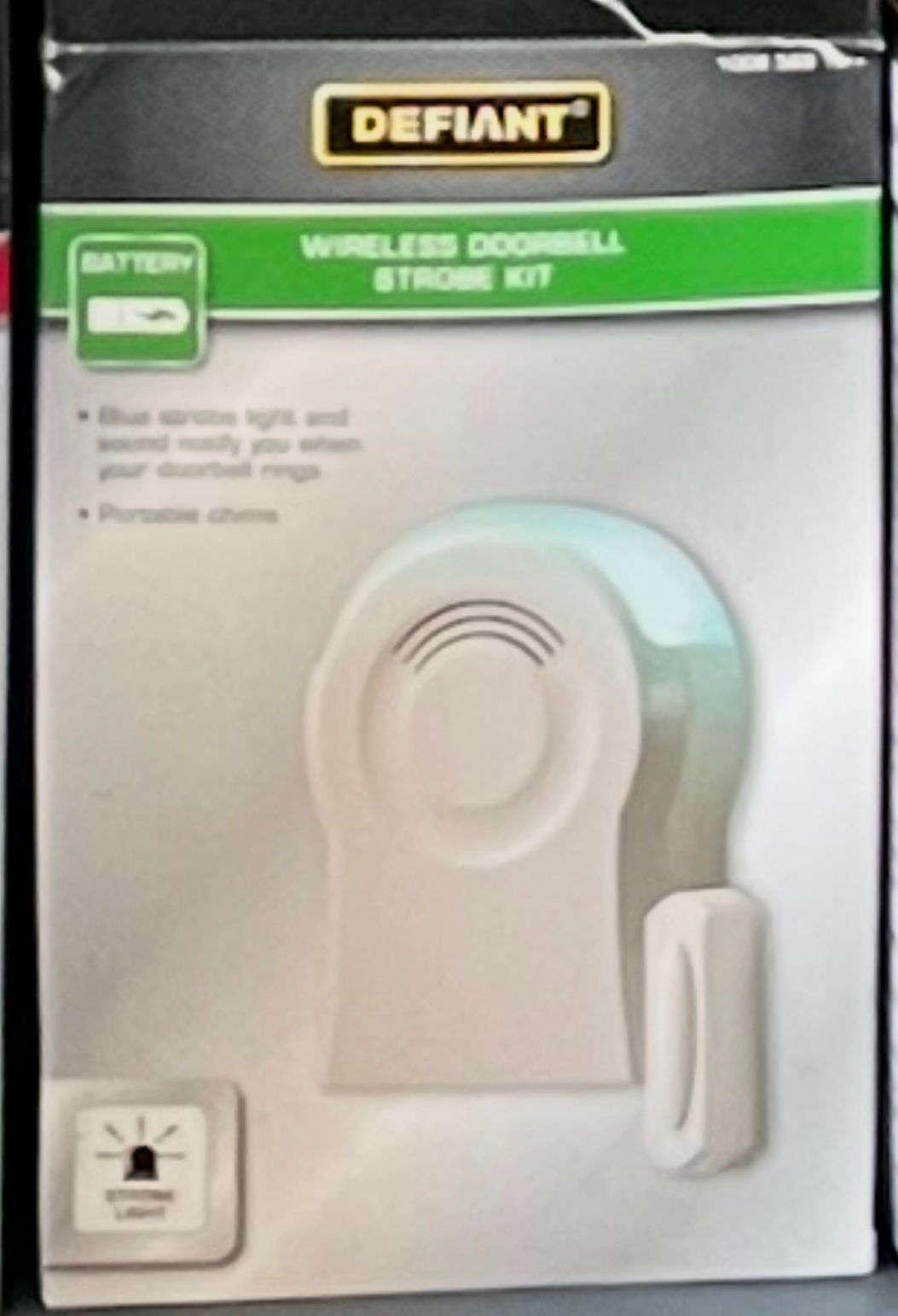 Defiant Battery Wireless Doorbell & Strobe Kit