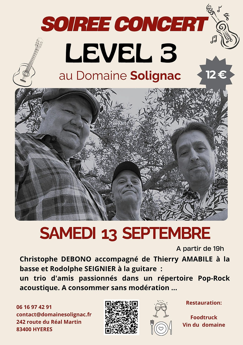 SOIREE CONCERT LEVEL 3 - SAMEDI 13 SEPTEMBRE