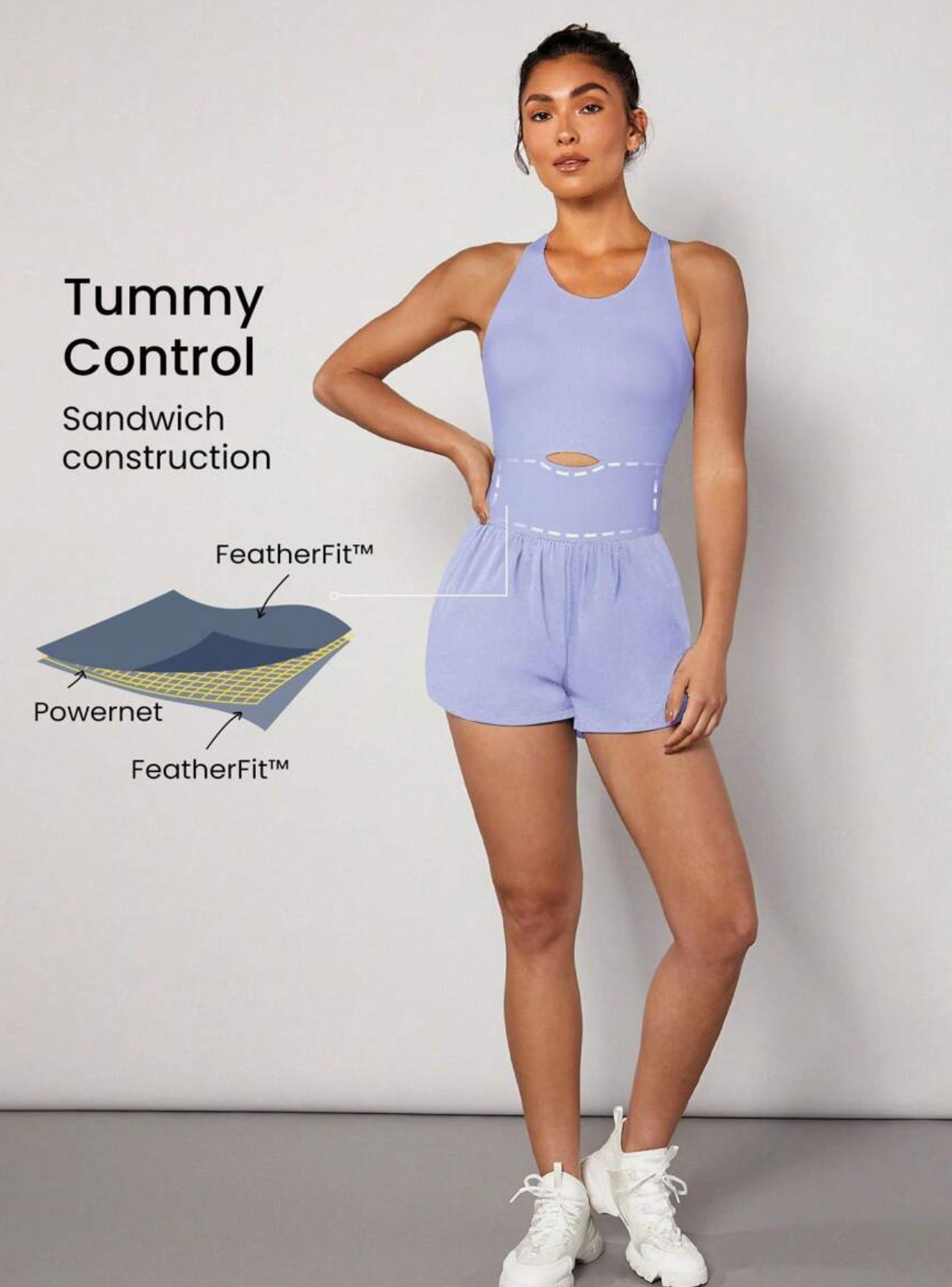 GLOWMODE SHEIN GLOWMODE X Marika Sila 2.5" FeatherFit™ Sleeveless 2-In-1 Dolphin