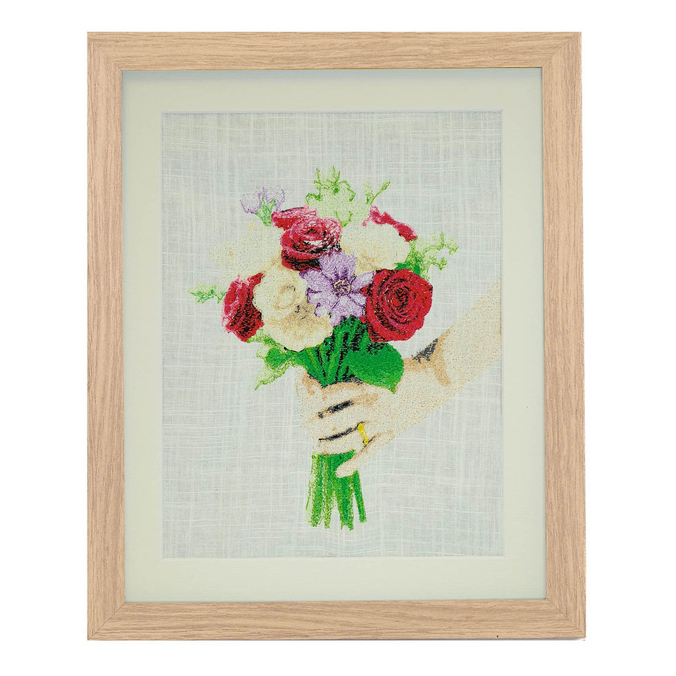 Thumbnail: Custom Multicolour Embroidery Bridal Bouquet (12"x10" Size Frame)