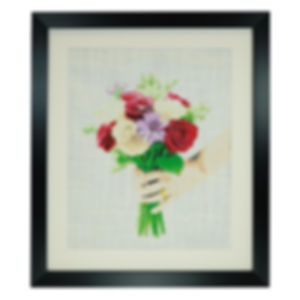 Custom Multicolour Embroidery Bridal Bouquet (12"x10" Size Frame)
