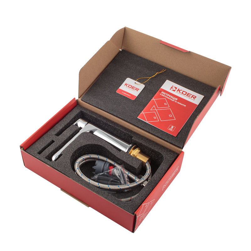 Прев'ю: Змішувач для умивальника Koer KB-10030-01 (KR5424)