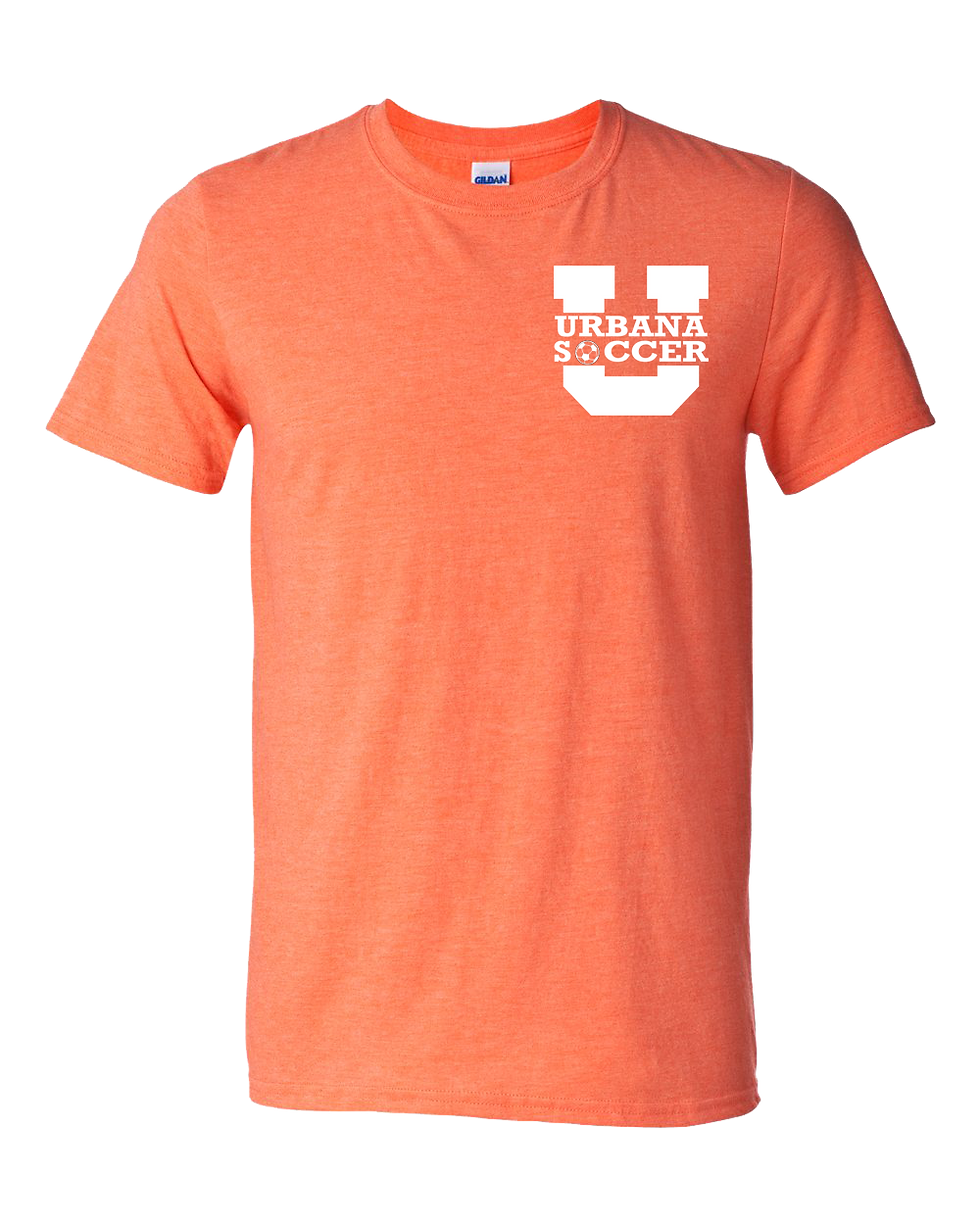 Thumbnail: Softstyle® T-Shirt - White Urbana Soccer & Tiger Eye Logo