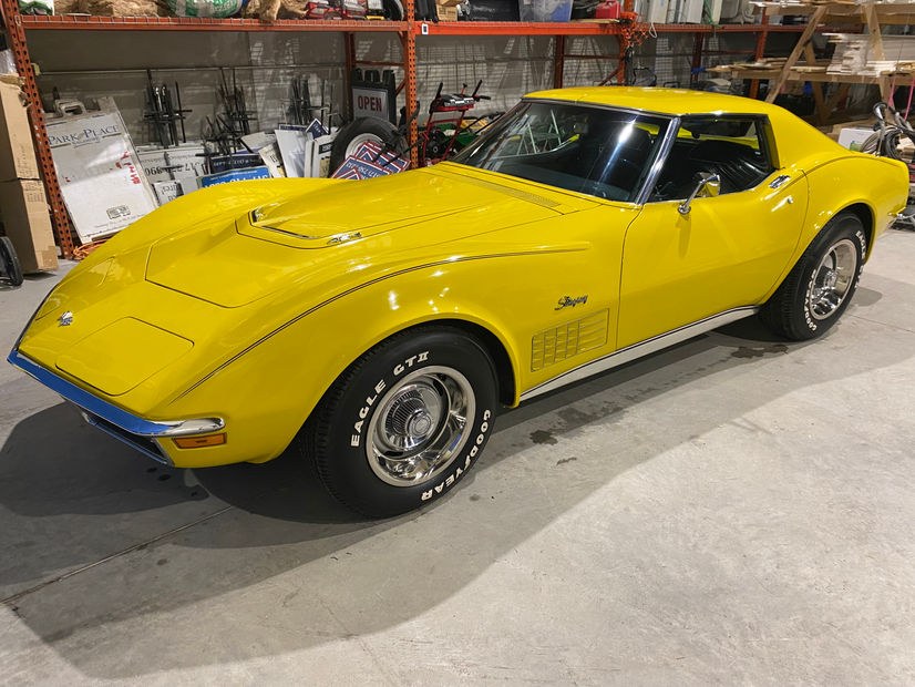 1971 Corvette Stingray exterior detail and engine bay detail in Noblesville
