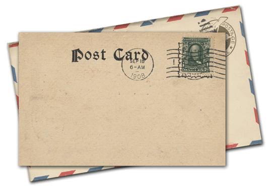 postcard and envelope