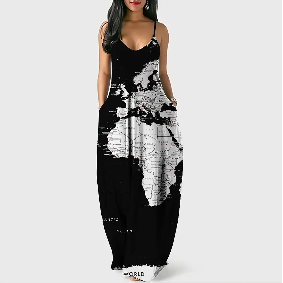 Miniatura: New Arrival Women Prints Long Maxi Dress Luxury Beachwear Clothes Plus Size 4XL