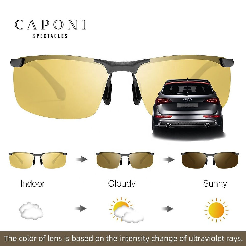 Miniatura: CAPONI 2022 Men Driving Sun Glasses Day and Night Photochromic Driving Eyewear