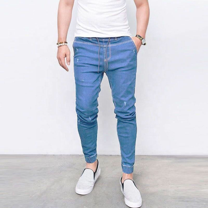 Miniatura: Straight Elastic Denim Pants Jeans Skinny Trousers Men Fashion Pants