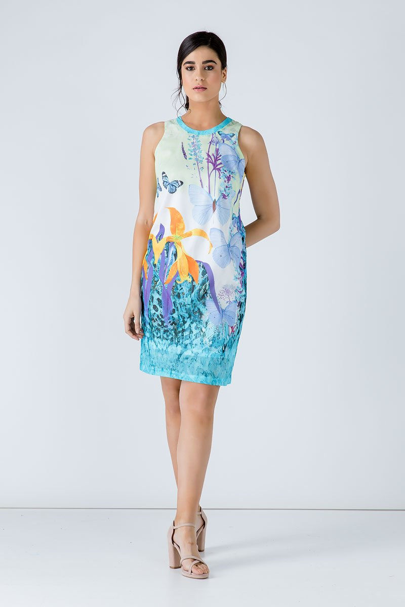 Miniatura: Butterfly Print Sleeveless Dress