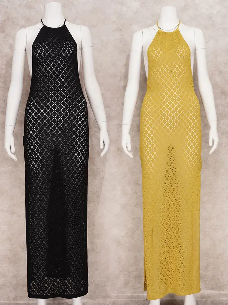 Miniatura: Halter Neck Sleeveless Beach Maxi Dress Swim Suit Cover Up
