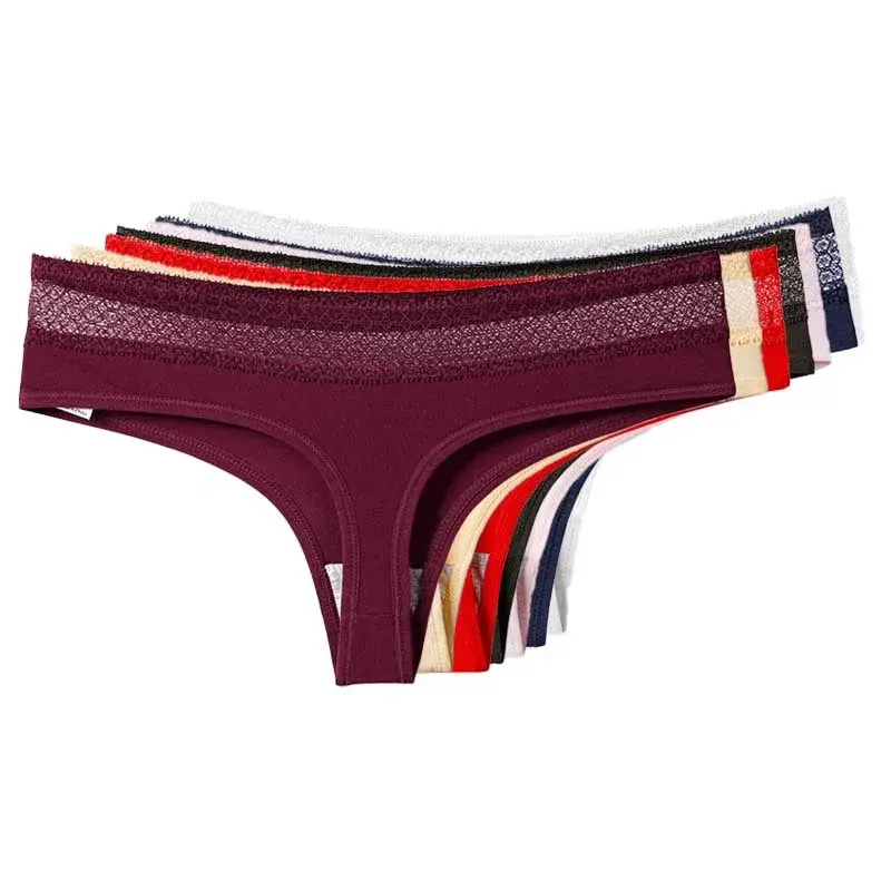 Thumbnail: Moonflame 5 Pcs/Lots Lingerie for Women Low Rise Solid Color G Strings