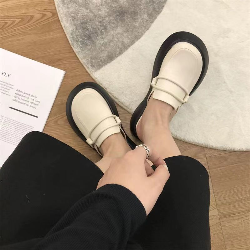 Miniatura: Fashion Retro Large Head Women's Thick Bottom Women's Bag Head Half Slippers