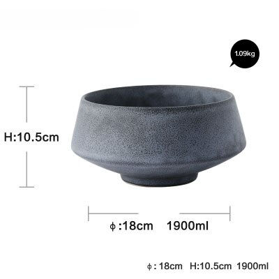 Miniatura: KINGLANG Solid Grey Colored Marble Ceramic Bowl High Quality Bowl