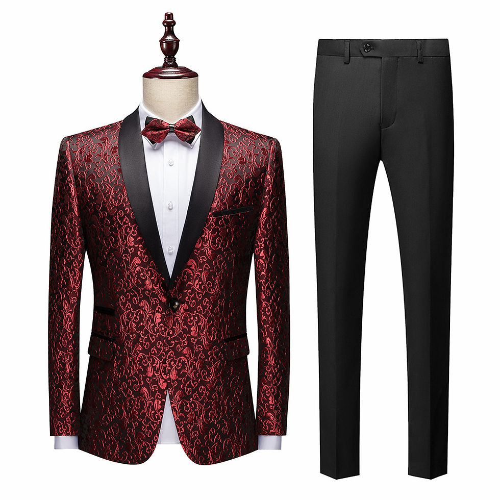 Miniatura: Men Tuxedos Floral Pattern Casual Blazer Suit Jacket Wedding Suits for Man