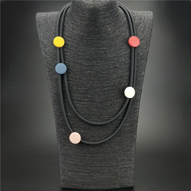 Miniatura: UKEBAY New Multicolor Wood Jewelry Fashion Gothic Pendant Necklaces Women Ethnic