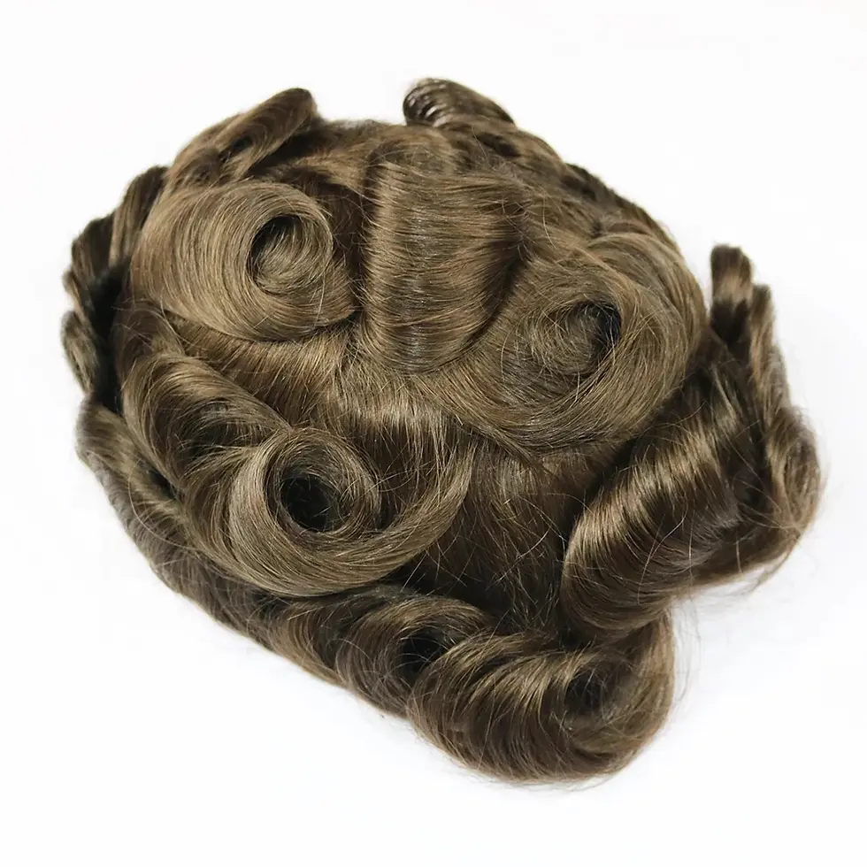 Miniatura: Swiss Lace Human Hair Men‘s Toupee Bleach Knots Natural Hairline Prosthesis