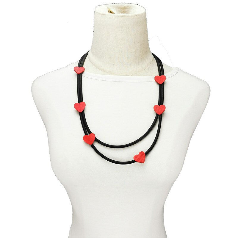 Miniatura: UKEBAY New Multicolor Wood Jewelry Fashion Gothic Pendant Necklaces Women Ethnic