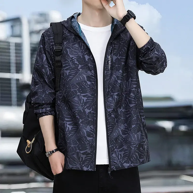 Miniatura: Windbreaker Men's Waterproof Lightweight Hooded Sunscreen Clothes Fishing