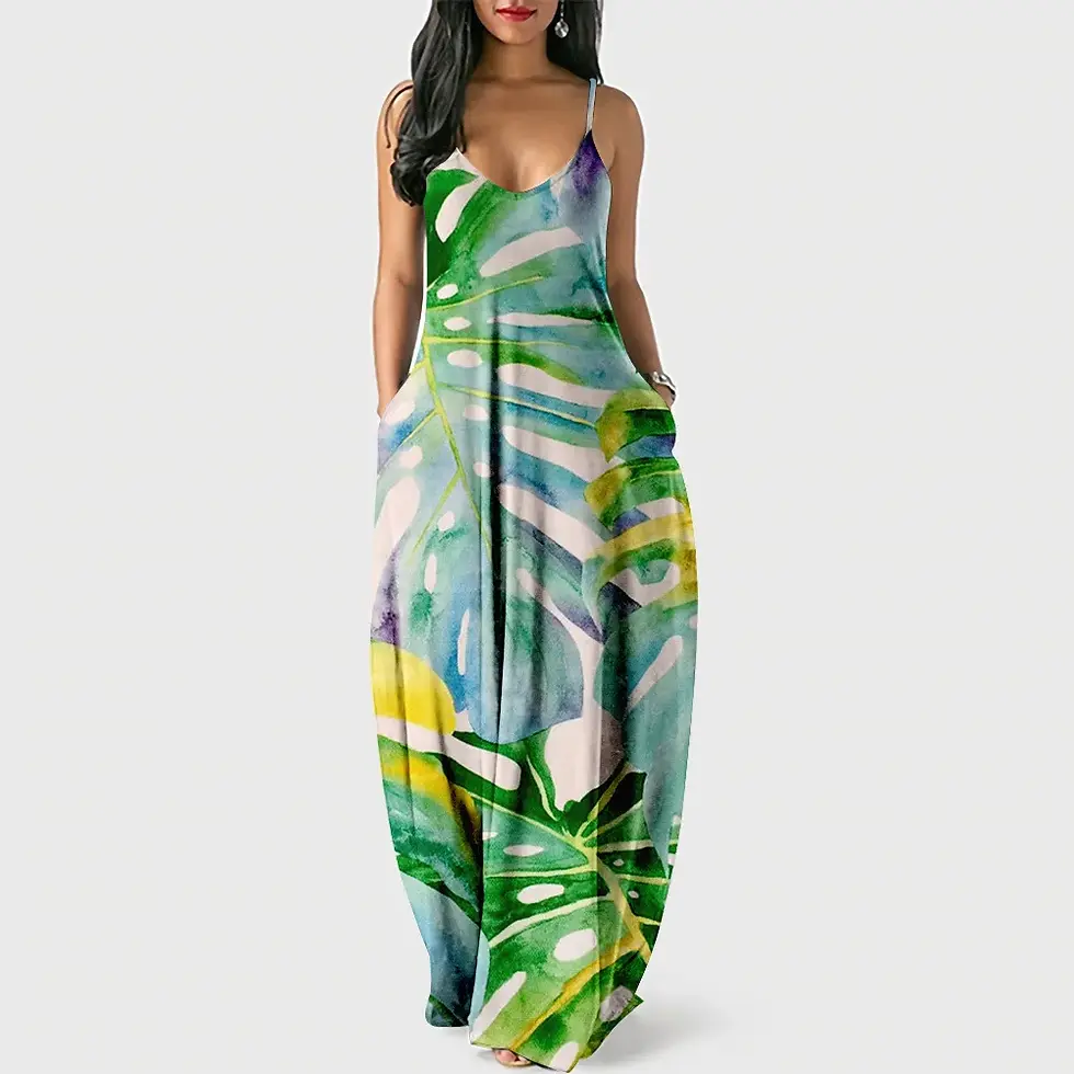 Miniatura: New Arrival Women Prints Long Maxi Dress Luxury Beachwear Clothes Plus Size 4XL