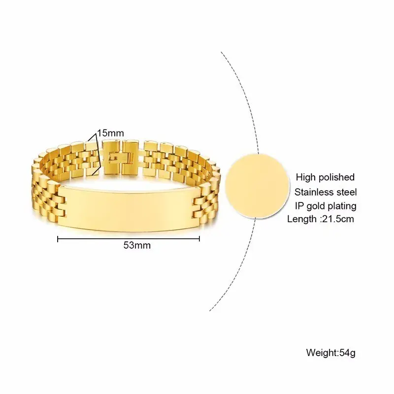 Thumbnail: Luxury Brand Gents Watch Band Link Stainless Steel Rollie Bracelet Jewelry