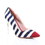 Thumbnail: Chrome Heel Two Tone Pointed Toe Pumps (Red)