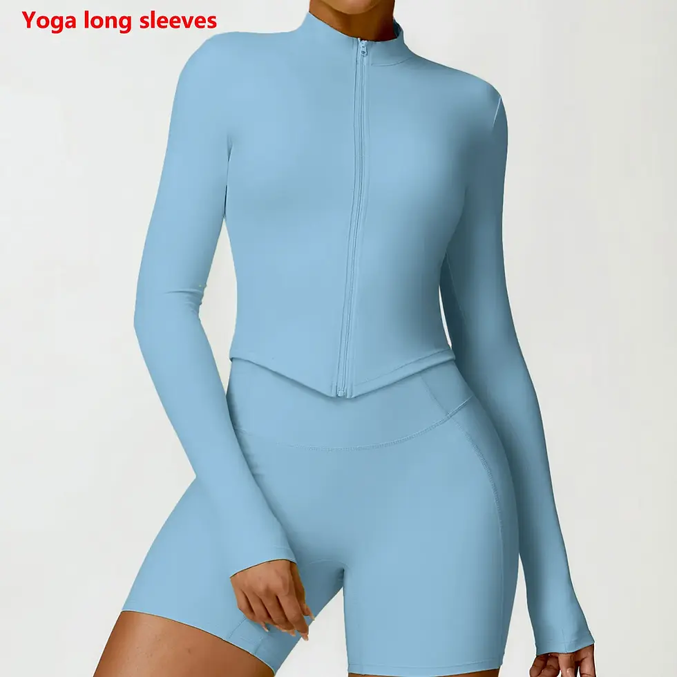 Miniatura: Women's Gym Exercise Shirt Yoga Long Sleeve Sportswear Top Zipper