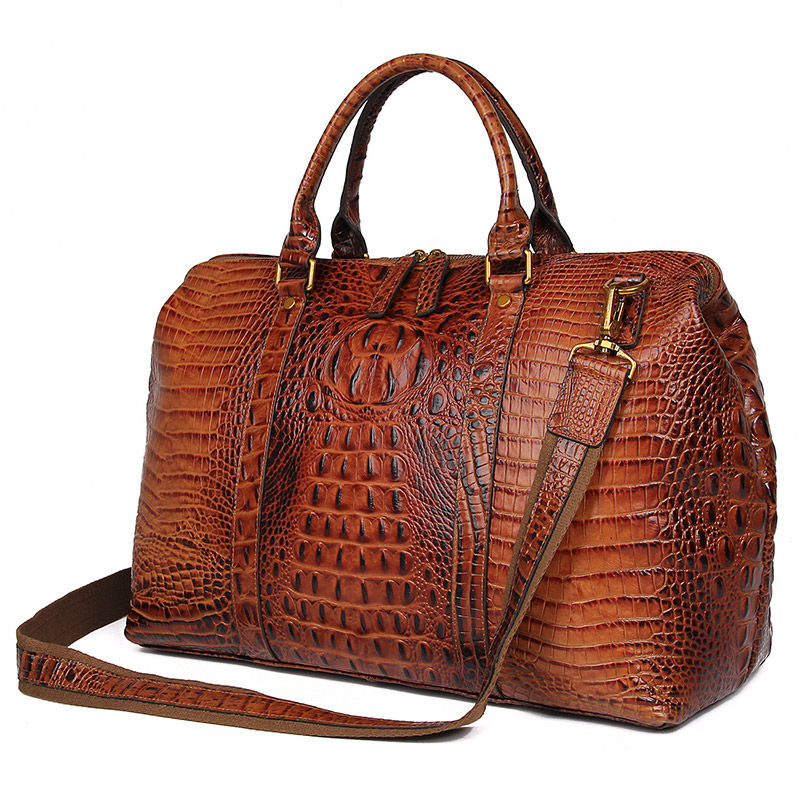 Miniatura: J.M.D Genuine Leather Handbags Crocodile Grain Pattern Duffle Bags Unisex