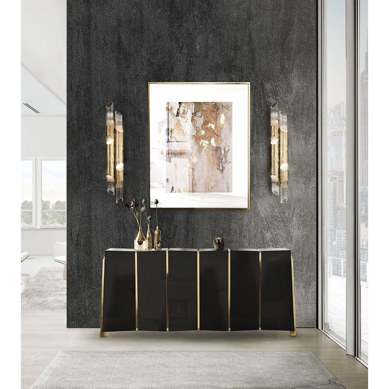 Miniatura: Simple Modern Style Indoor Background Wall Lighting Gold Wall Lamp