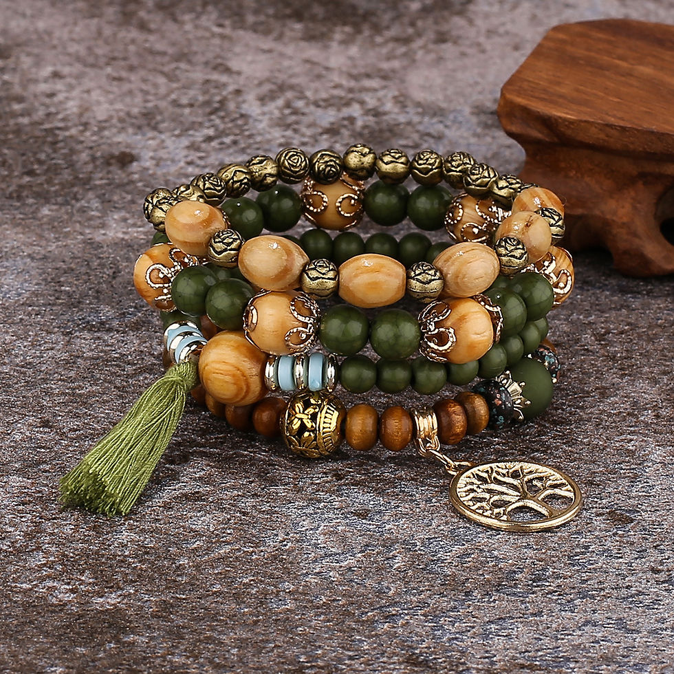Miniatura: Bohemian Style Multi-Layer Wood Bead Beaded Bracelet Jewelry