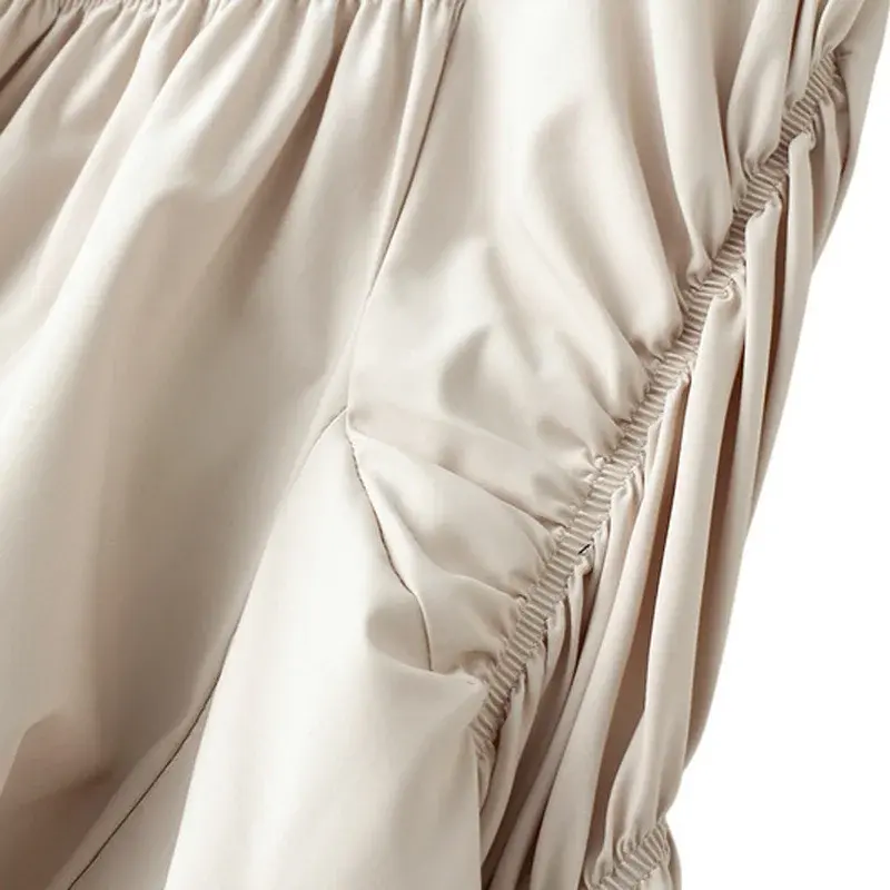 Miniatura: High Waist Solid Color Asymmetrical Black Flared Skirts