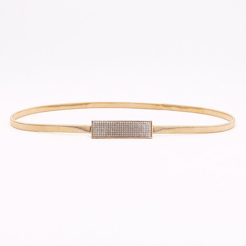 Miniatura: Elastic Belts Women Girl Stretch Skinny Waist Belt Flower Leaf Shape Metal