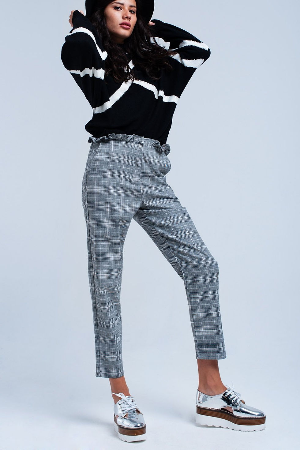 Miniatura: Gray Tartan Pattern Pants