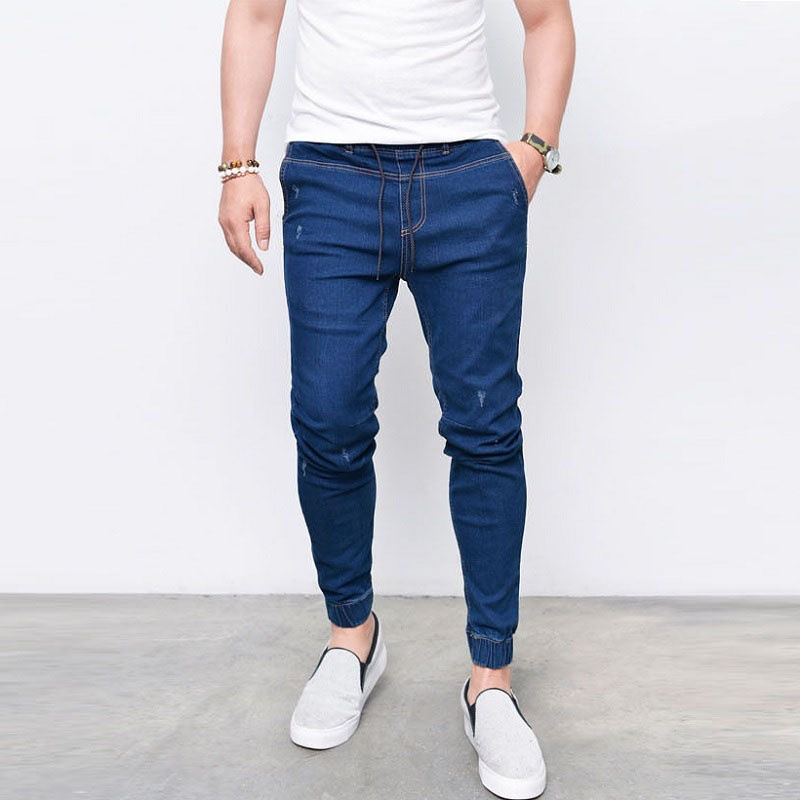 Miniatura: Straight Elastic Denim Pants Jeans Skinny Trousers Men Fashion Pants