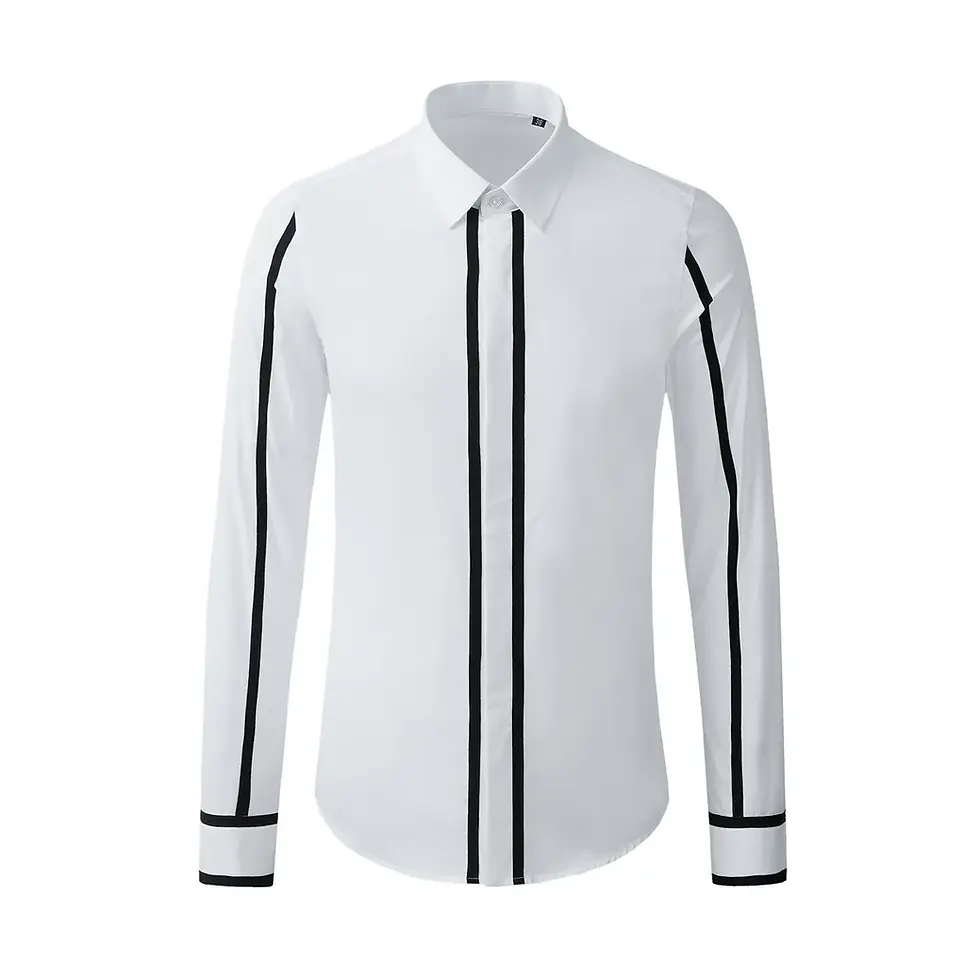 Thumbnail: Men Casual Long Sleeve Formal Dress Shirts Social Party Clothing