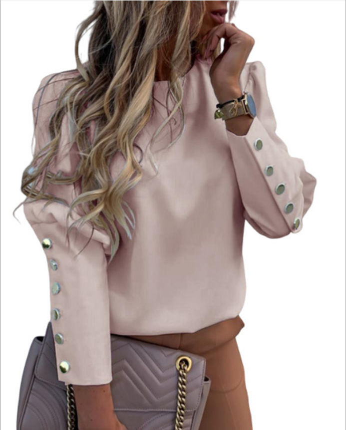 Miniatura: Pineapple Blouse Women's Shirt White Long Sleeve Blouses