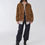 Thumbnail: Vintage Suede Sheepskin Leather Ribbed Patchwork Jacket "Spring Whisper"