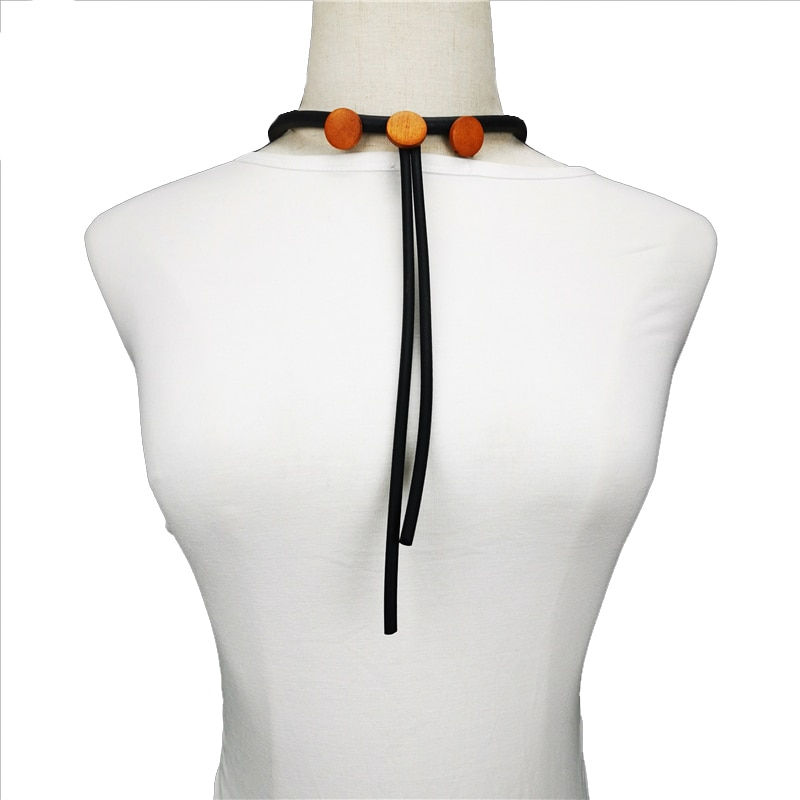 Miniatura: UKEBAY New Multicolor Wood Jewelry Fashion Gothic Pendant Necklaces Women Ethnic