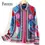 Miniatura: 3XL Shirts Blouses Vintage Print Long Sleeve Turn-Down Collar Women Shirts Top