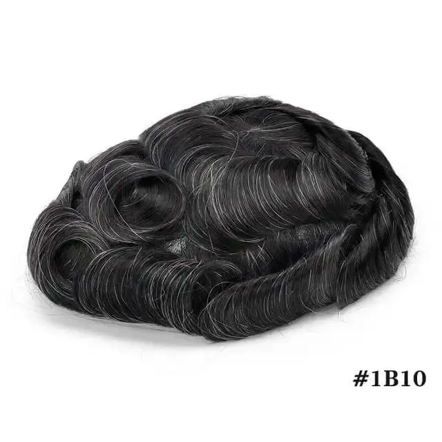 Miniatura: Men Toupee Swiss Lace Front Indian Human Hair Lace Male Prosthetic Hair