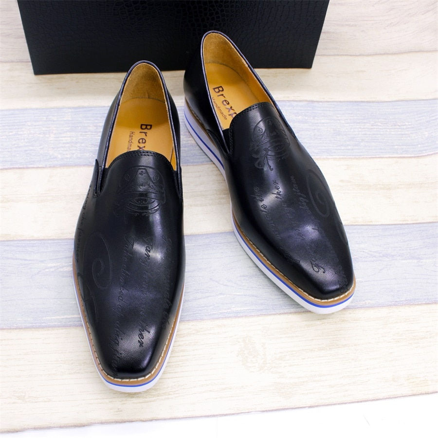 Miniatura: Men Casual Shoes Green Comfortable Flat Loafers Classic Pointed Handmade Leather